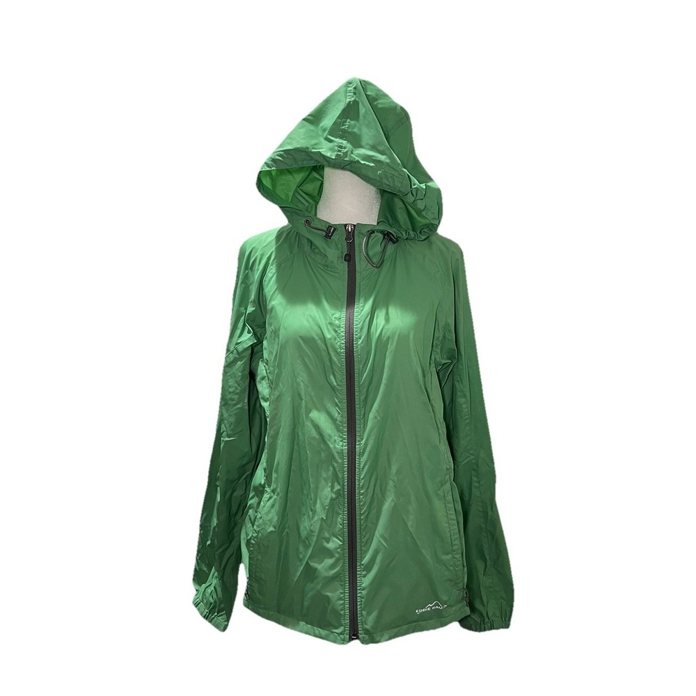 Eddie Bauer Green Long Sleeve Hooded Windbreaker Jacket Women's Medium